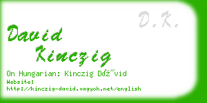 david kinczig business card